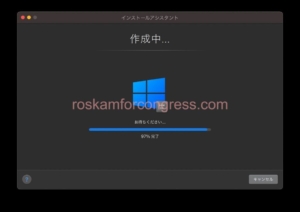 Windows 10のインストール画面を示す画面。